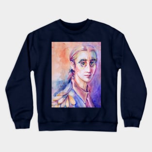 Bird Person Watercolor Portrait Crewneck Sweatshirt